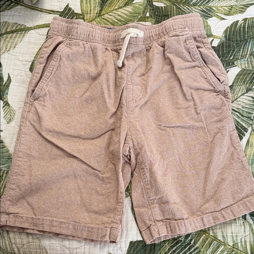 Boys Casual Tan Linen Shorts